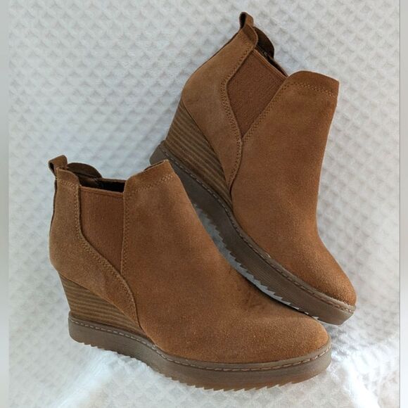 Sofft Utley Redwood Brown Wedge Bootie, Stacked Heel, Women's Size 7 1/2 - Picture 11 of 13